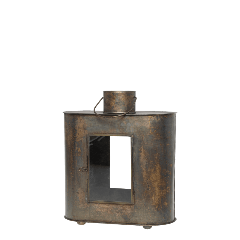 LANTERNE Antikk Messing Stor