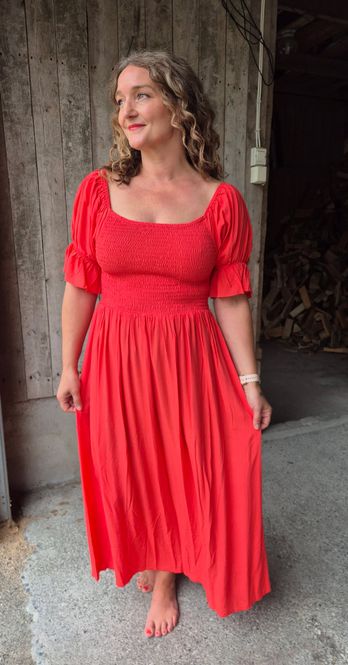 Hovedbilde ROSE Smock Long Kjole Ensfarvet Corall