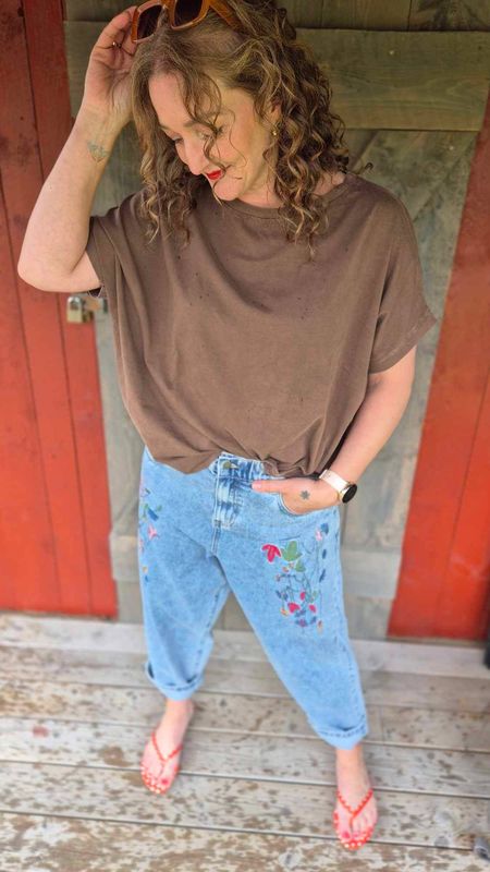 TIALA Aniceta Embroidery Jeans