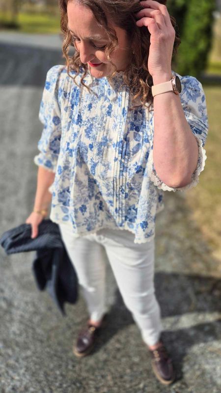 ELA Bluse Blue/White