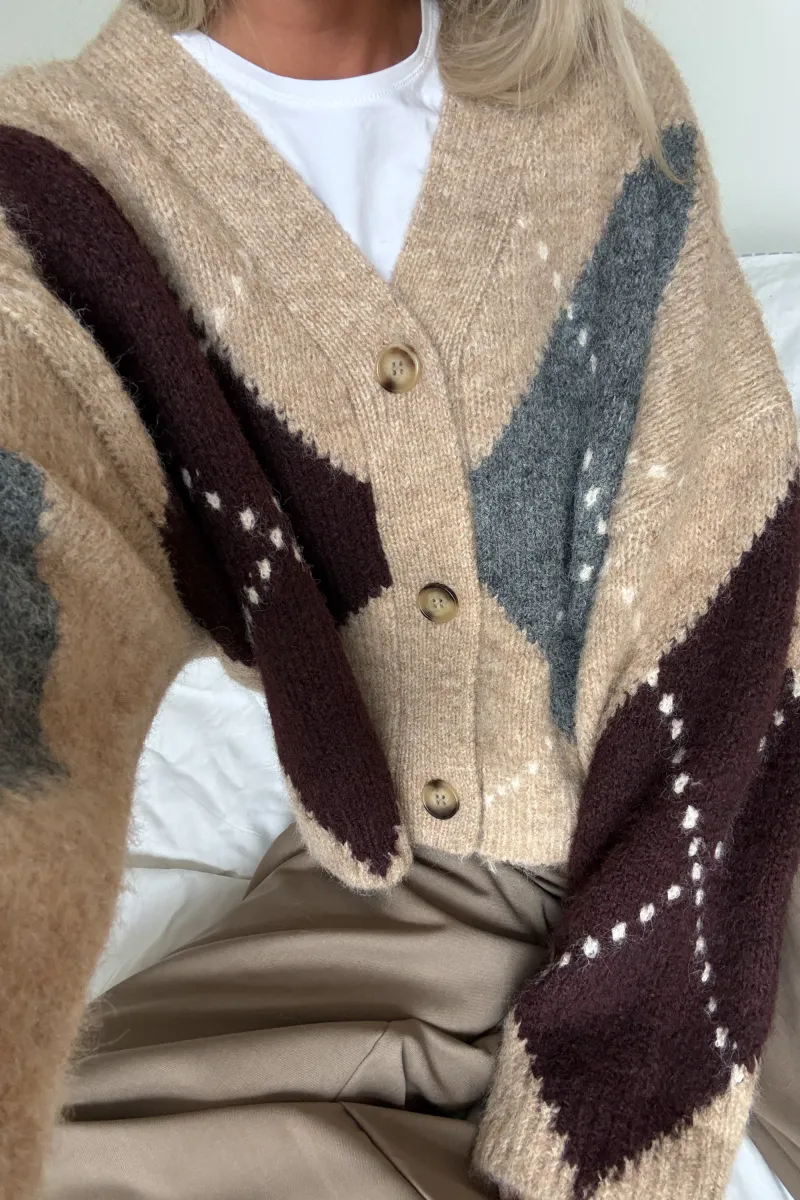  LAIANA Strikket Cardigan Sand Melange