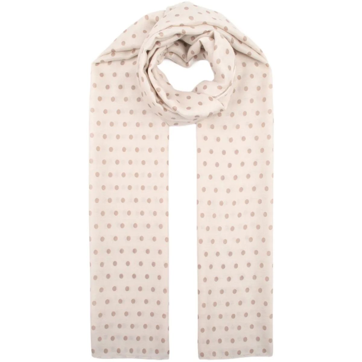 Skjerf 27 Dot Print Beige