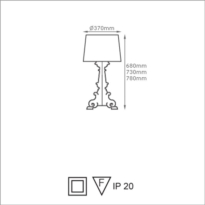 BORDLAMPE Bourgie Krystall