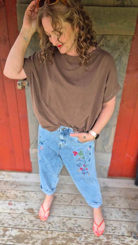 TIALA Aniceta Embroidery Jeans