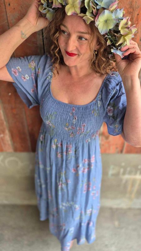  SARA Kjole Rose Jeans Blue