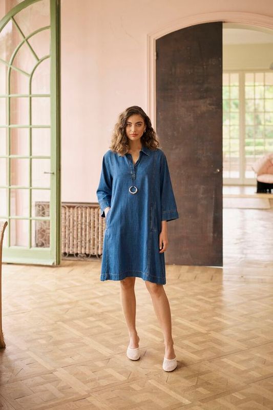 PIN Kjole Dark Blue Wash