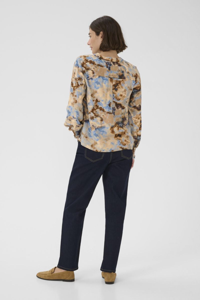 HIZZY Bluse Brown/Blue Splash