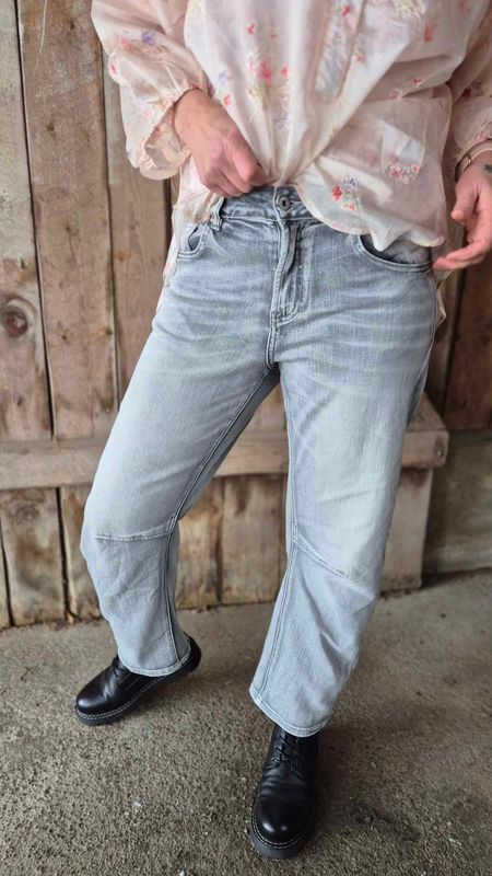 DAFNIE Baggy Jeans Grey Denim