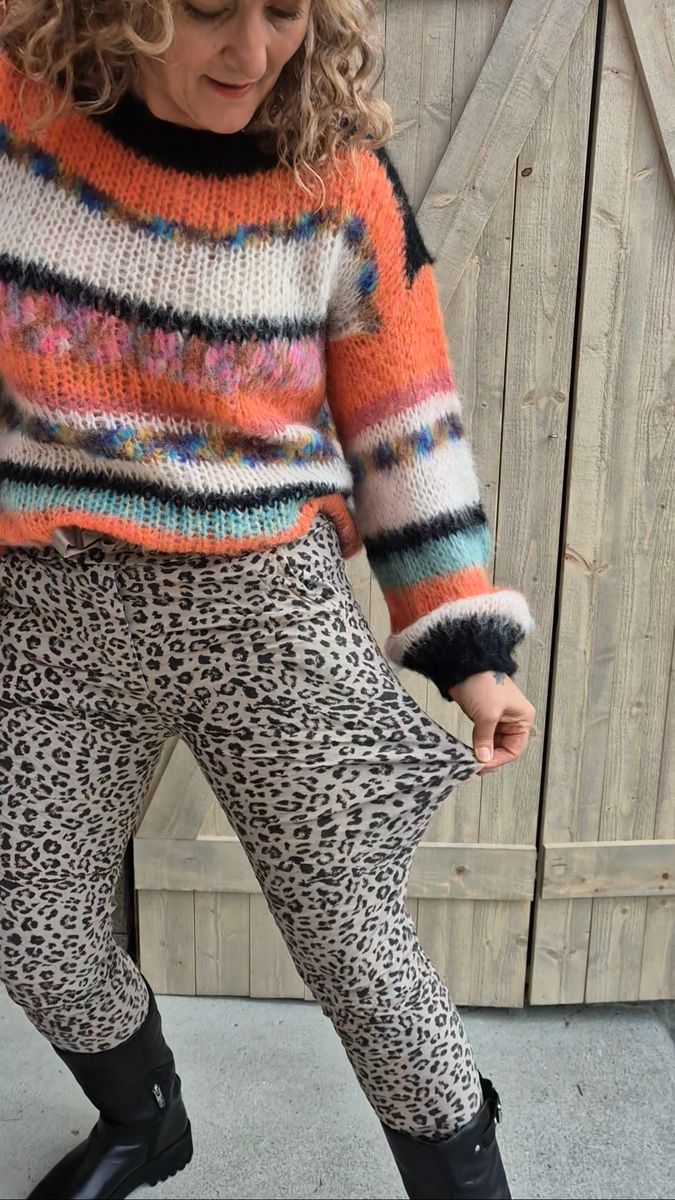 ADRIA Strikket Genser Orange Mix
