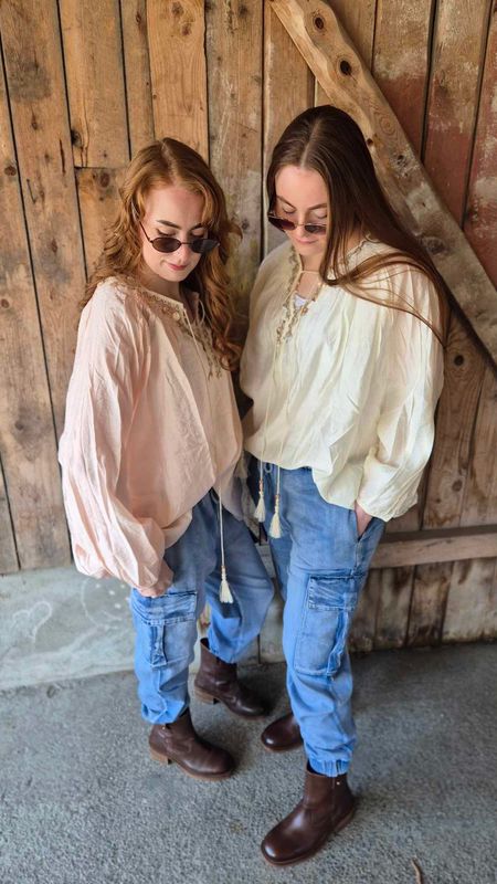  BOHO Bluse Ecru 