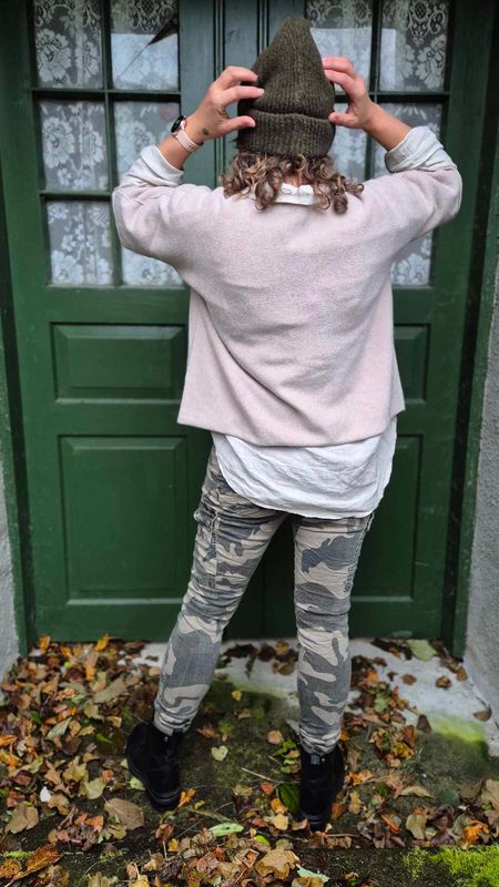 MINA Camo Bukse Beige/Grå