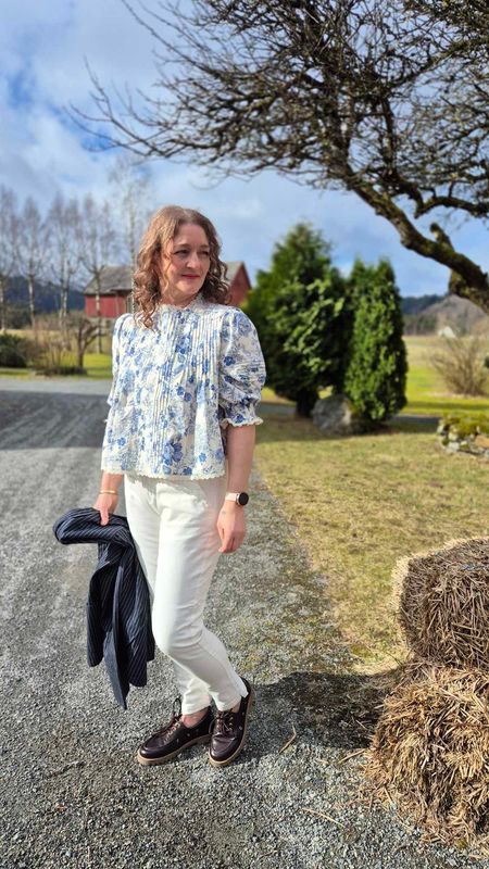 ELA Bluse Blue/White