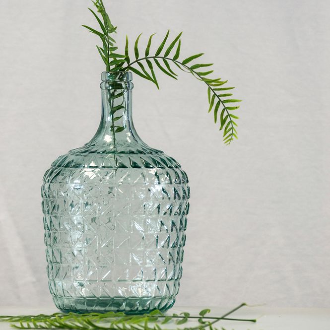 Hovedbilde GLASSFLASKE Resirkulert Mønstret L