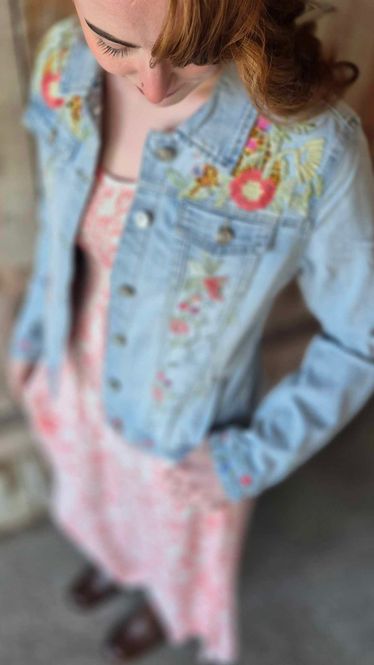 Hovedbilde BOHEME Jeansjakke Broderi 