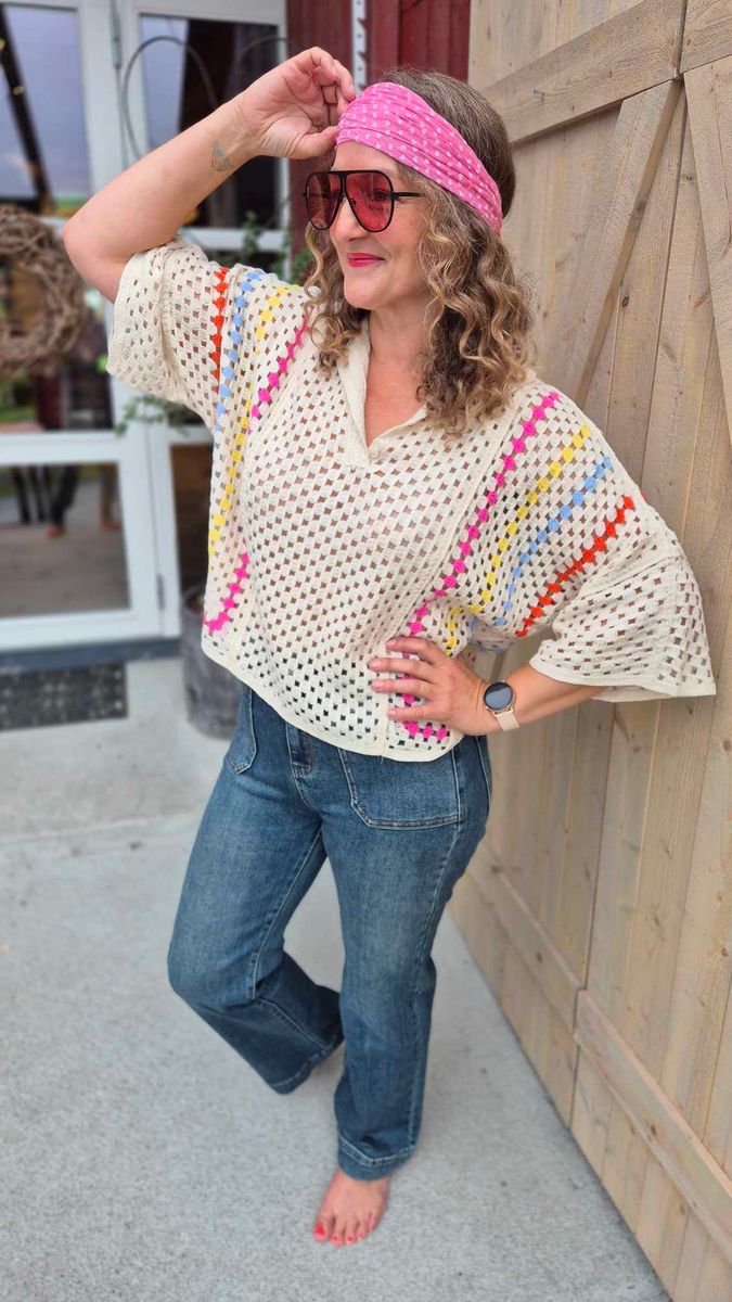 RAINBOW Knit Polo Beige