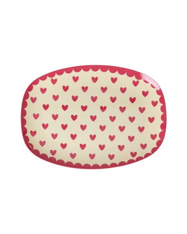 FAT Rektangel With Favorite  Hearts Print - Red Kiss - Small