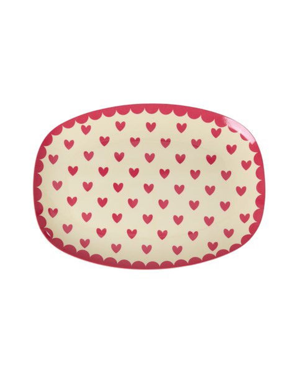 FAT Rektangel With Favorite  Hearts Print - Red Kiss - Small