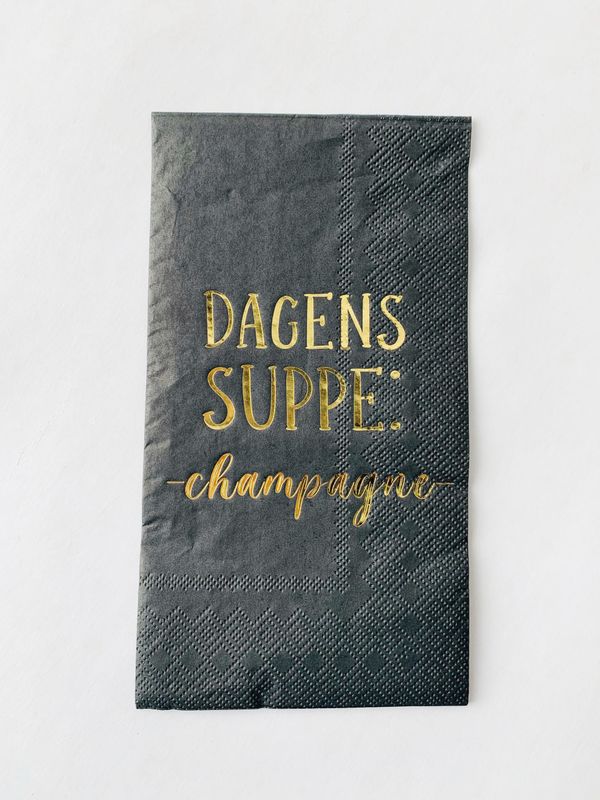 SERVIETT Dagens Suppe Champagne Sort