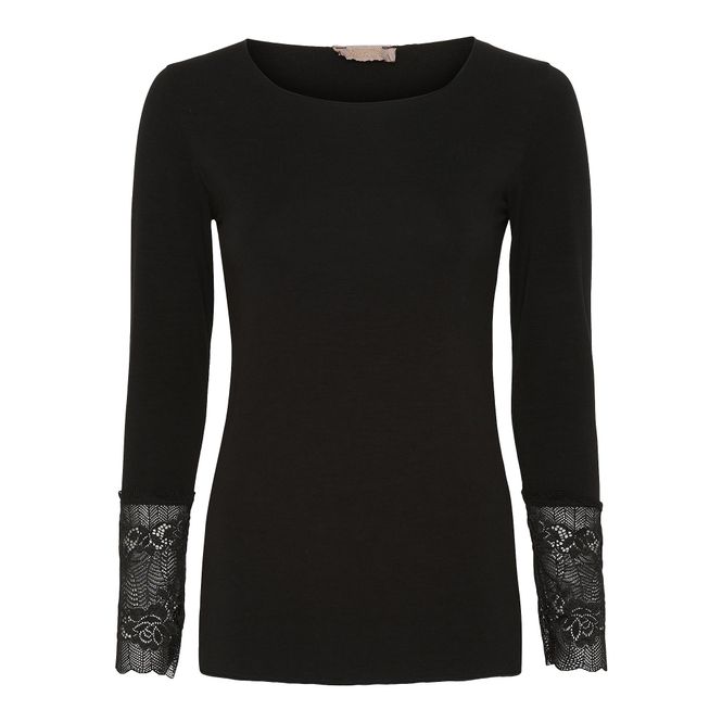 Hovedbilde T-SHIRT med Blonder Sort