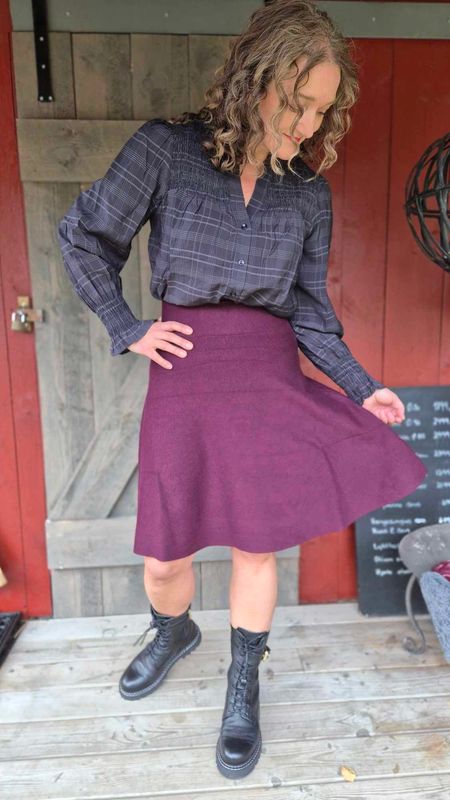 IBEN Grey Check Bluse