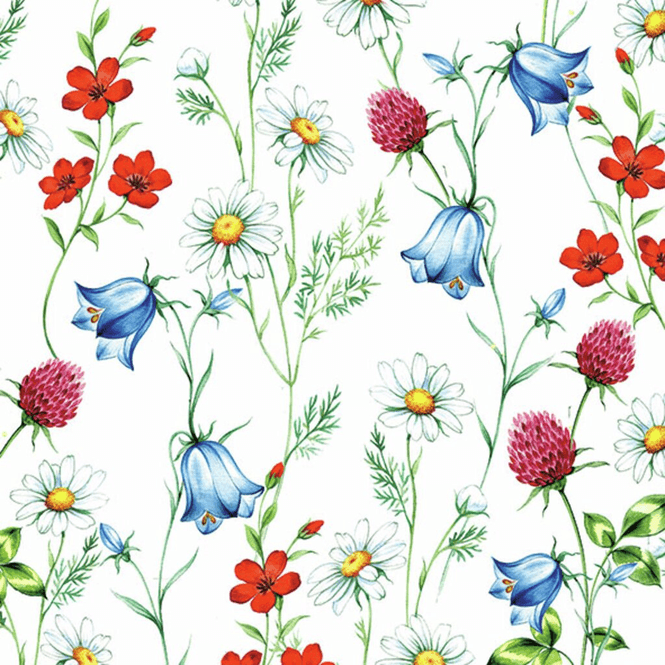 Hovedbilde SERVIETT Lunsj Mixed Wild Flowers White
