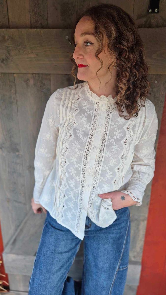 KRISTIN Bluse Lace Ecru