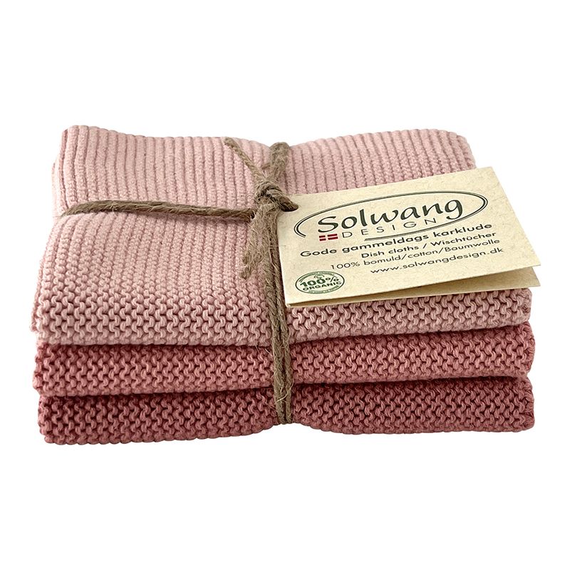 KJØKKENKLUTER Strikkede 3-pk Smokey Rose Kombo 