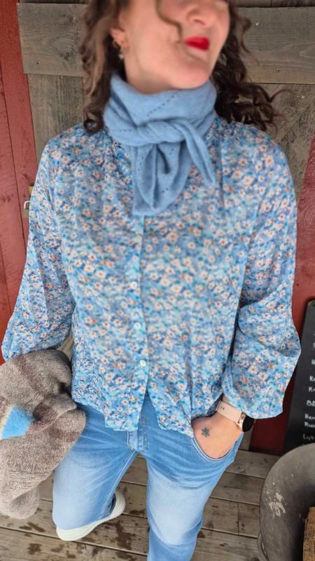 CECILIE Bluse Flowermix Blue