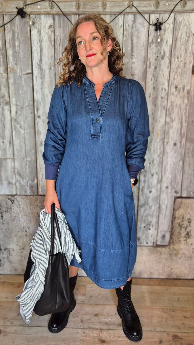 ALLURA Denim Kjole Dark Blue Wash