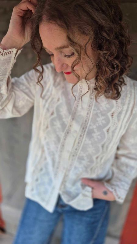KRISTIN Bluse Lace Ecru