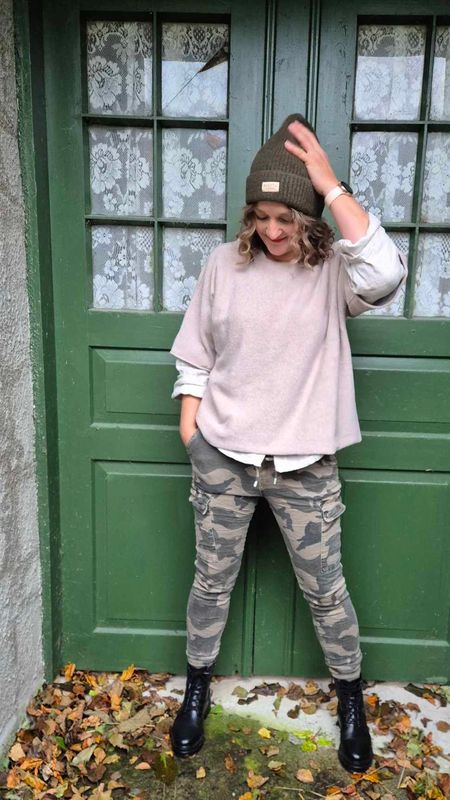 MINA Camo Bukse Beige/Grå